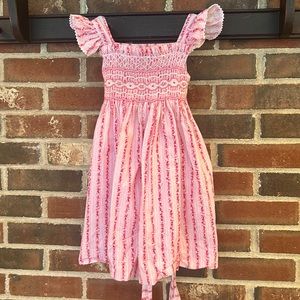 Anavini smocked pink rose dress 3t